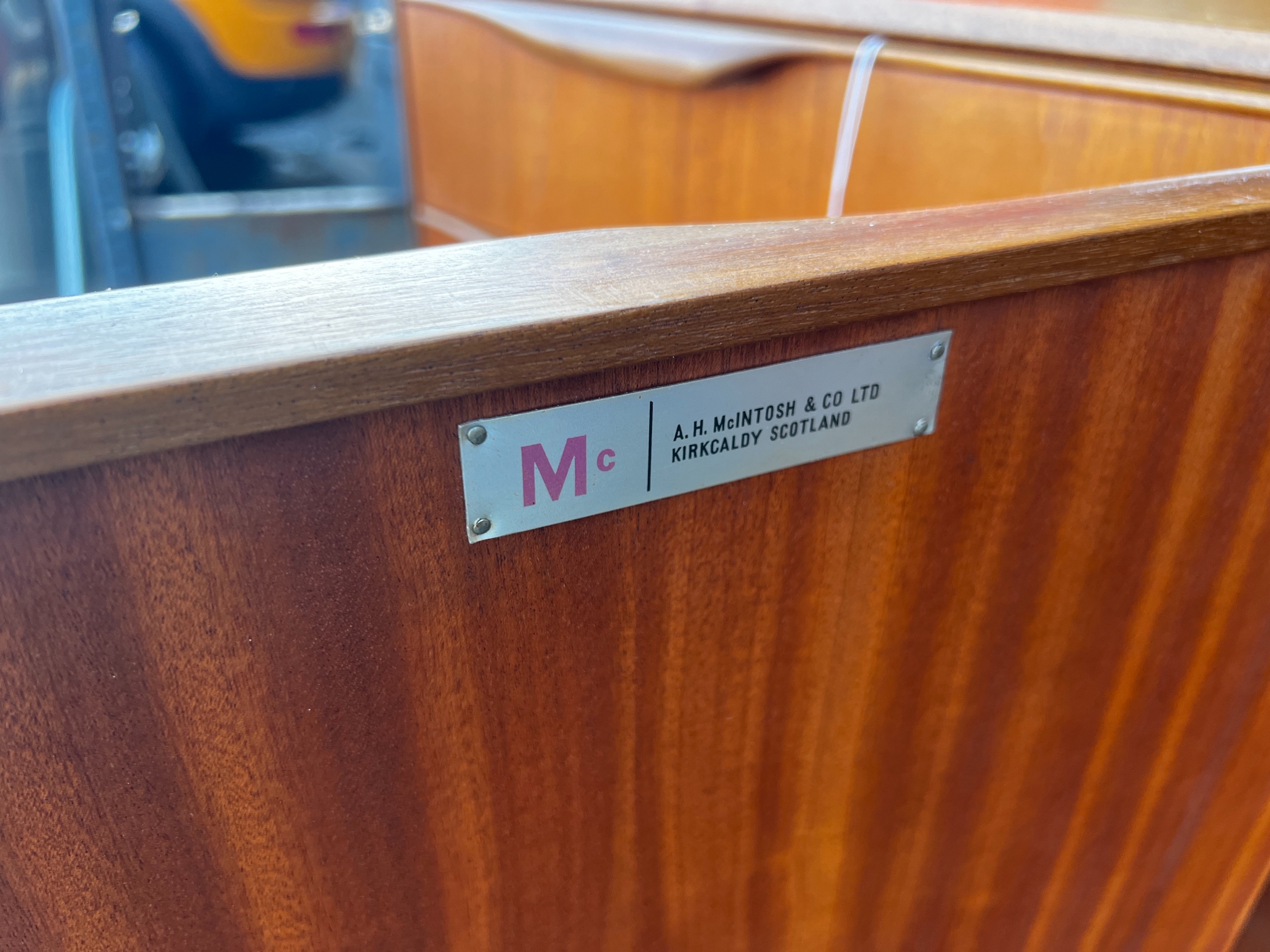 A. H. McIntosh & Co. A Dunvegan teak sideboard designed by Tom Robertson, length 201cm, depth 48cm, height 76cm